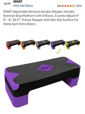 SPART Adjustable Aerobic Stepper - Black & Purple